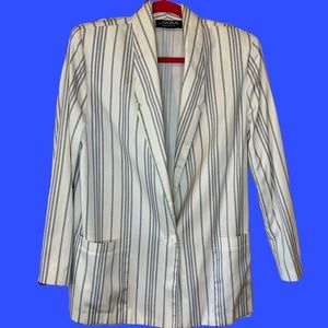 Vintage Striped Blazer With Shoulder Pads